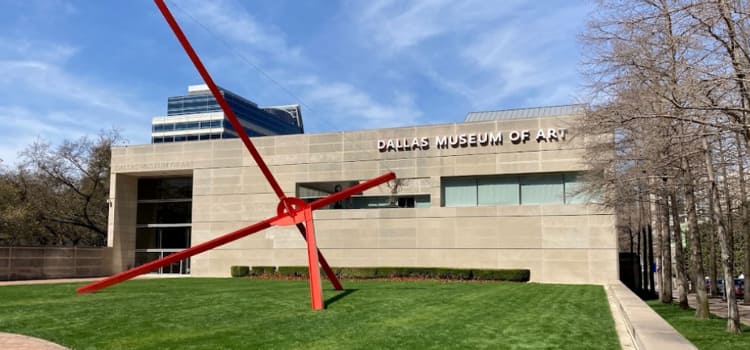 the exterior sculpture and entrance to the dallas museum of art