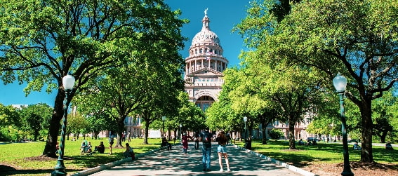 the green space in front of Texas State Capitol