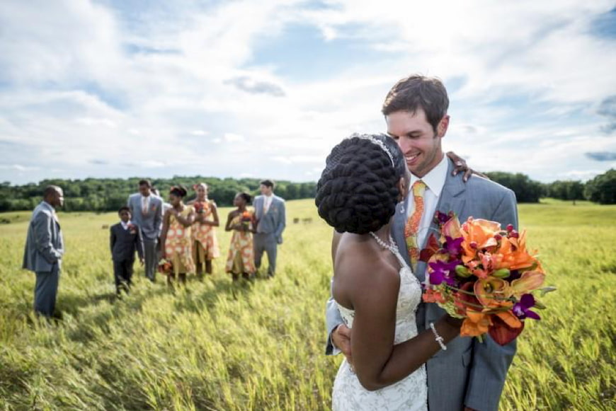 a couple smile at each other after their wedding in austin texas