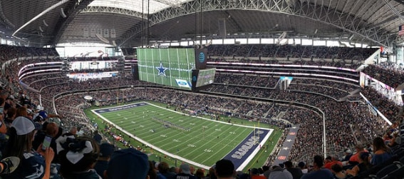 AT&T Stadium interior filled with fans